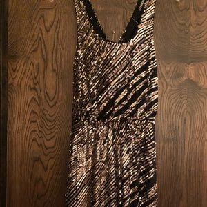 Black & Gold sequin cocktail dress